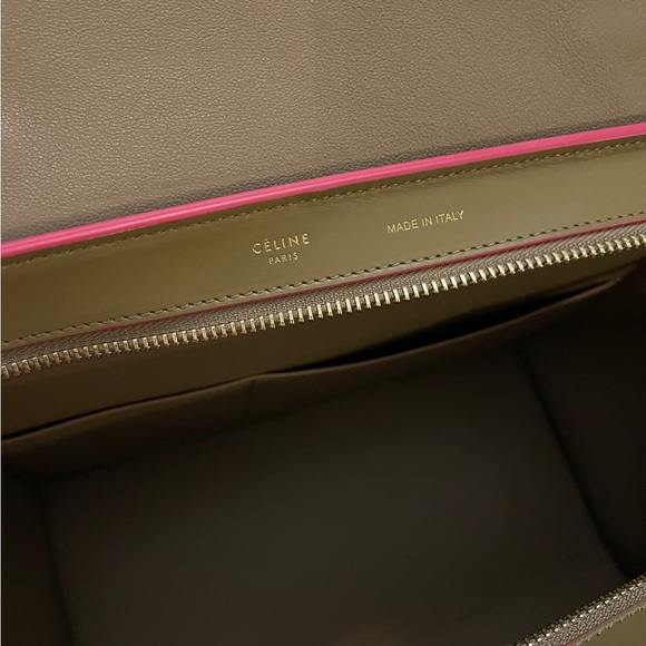 Authentic Celine Trapeze Calfskin Small Bicolor bag light brown and pink women - Picture 7 of 10